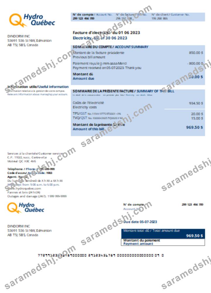 Hydro-Québec utility business bill,  SCR